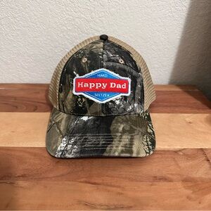 Happy Dad Hard Seltzer Camo Trucker Hunting SnapBack Hat NWT